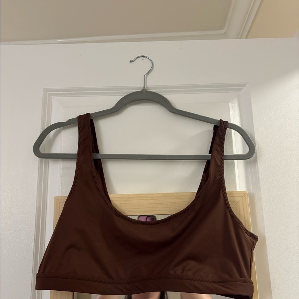 SKIMS Brown Tank Bikini Top